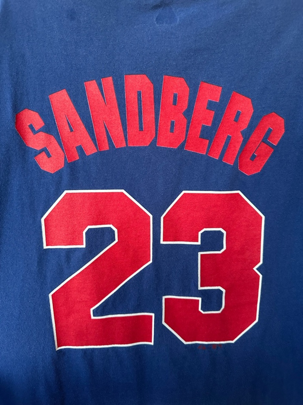 Majestic Chicago Cubs Blue Short Sleeve Tee Ryne Sandberg - Picture 5 of 5